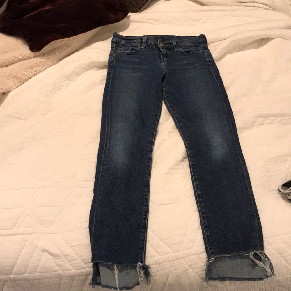 Citizens skinny jeans with raw hem